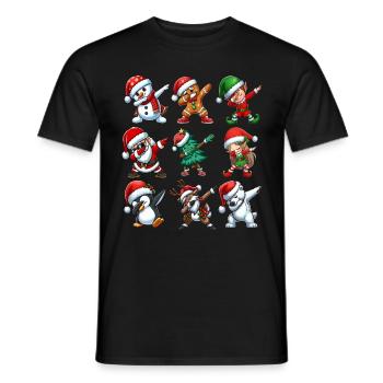 Dabbing Santa Elf Christmas Dance Squad Trendy - Men's T-Shirt - black - Front - AI Model Male 178 light (178cm)