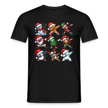 Dabbing Santa Elf Christmas Dance Squad Trendy - Men's T-Shirt - black - Front - AI Model Male 178 light (178cm)