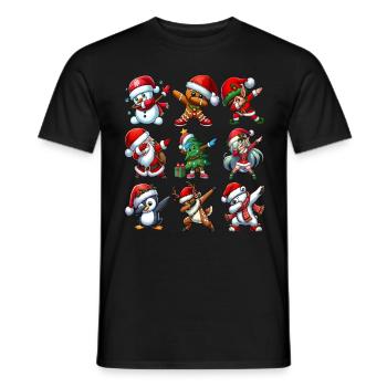 Dabbing Santa Elf Christmas Dance Squad Trendy - Men's T-Shirt - black - Front - AI Model Male 178 light (178cm)