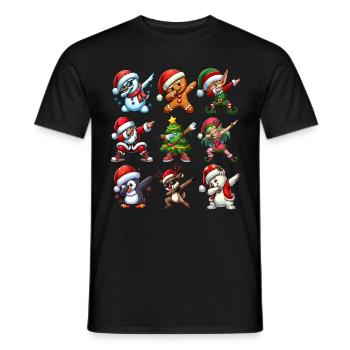 Dabbing Santa Elf Christmas Dance Squad Trendy - Men's T-Shirt - black - Front - AI Model Male 178 light (178cm)