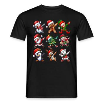 Dabbing Santa Elf Christmas Dance Squad Trendy - Men's T-Shirt - black - Front - AI Model Male 178 light (178cm)