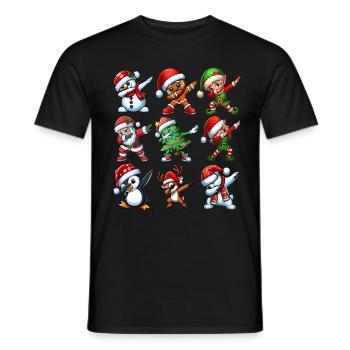 Dabbing Santa Elf Christmas Dance Squad Trendy - Men's T-Shirt - black - Front - AI Model Male 178 light (178cm)
