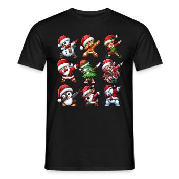 Dabbing Santa Elf Christmas Dance Squad Trendy - Men's T-Shirt - black - Front - AI Model Male 178 light (178cm)