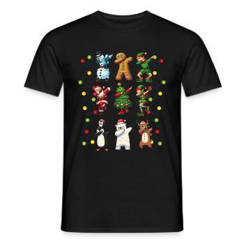 Dabbing Santa Elf Christmas Dance Squad Trendy - Men's T-Shirt - black - Front - AI Model Male 178 light (178cm)