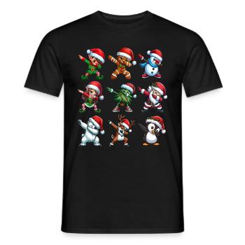 Dabbing Santa Elf Christmas Dance Squad Trendy - Men's T-Shirt - black - Front - AI Model Male 178 light (178cm)