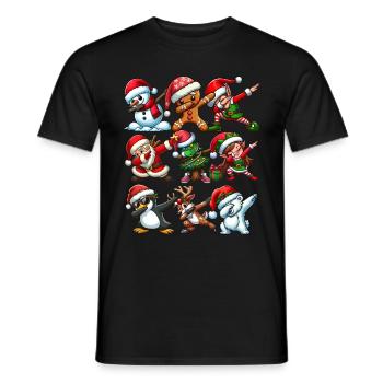 Dabbing Santa Elf Christmas Dance Squad Trendy - Men's T-Shirt - black - Front - AI Model Male 178 light (178cm)