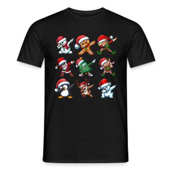 Dabbing Santa Elf Christmas Dance Squad Trendy - Men's T-Shirt - black - Front - AI Model Male 178 light (178cm)