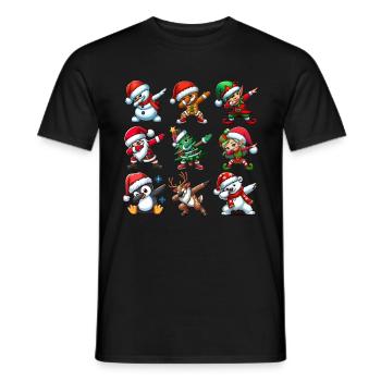Dabbing Santa Elf Christmas Dance Squad Trendy - Men's T-Shirt - black - Front - AI Model Male 178 light (178cm)
