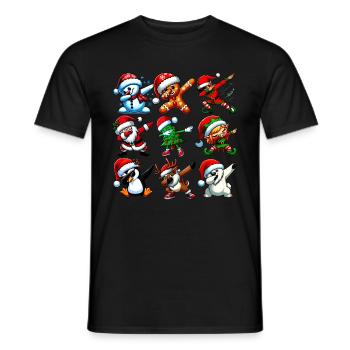 Dabbing Santa Elf Christmas Dance Squad Trendy - Men's T-Shirt - black - Front - AI Model Male 178 light (178cm)