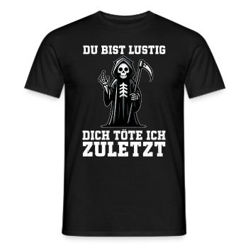 Tu es drôle, je t’aurai le dernier Faucheur - T-shirt homme - noir - Devant - AI Model Male 178 light (178cm)