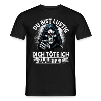 Tu es drôle, je t’aurai le dernier Faucheur - T-shirt homme - noir - Devant - AI Model Male 178 light (178cm)