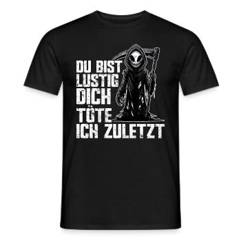 Tu es drôle, je t’aurai le dernier Faucheur - T-shirt homme - noir - Devant - AI Model Male 178 light (178cm)
