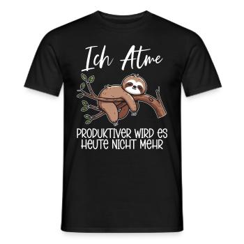 Ich Atme Produktiver Wird Es Heute Nicht Faultier - Männer T-Shirt - Schwarz - Vorne - AI Model Male 178 light (178cm)