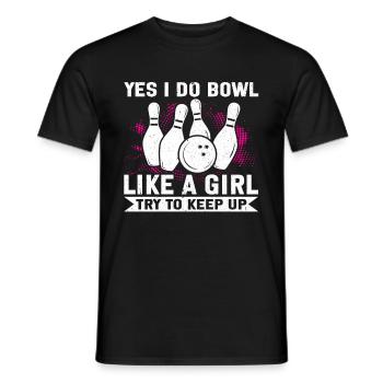 Bowling Girl Funny Ladies Team Bowler Sport - Männer T-Shirt - Schwarz - Vorne - AI Model Male 178 light (178cm)
