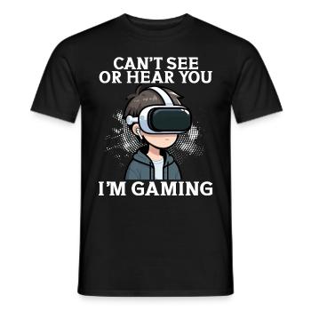 Virtual Reality Athlet Witzer VR Gamer Headset - Männer T-Shirt - Schwarz - Vorne - AI Model Male 178 light (178cm)