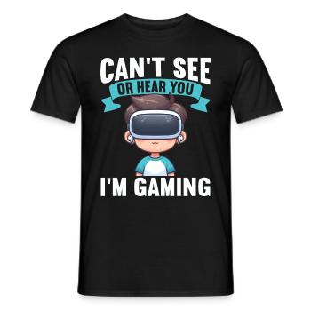 Virtual Reality Athlet Witzer VR Gamer Headset - Männer T-Shirt - Schwarz - Vorne - AI Model Male 178 light (178cm)