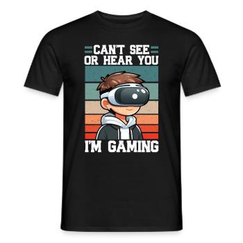 Virtual Reality Athlet Witzer VR Gamer Headset - Männer T-Shirt - Schwarz - Vorne - AI Model Male 178 light (178cm)