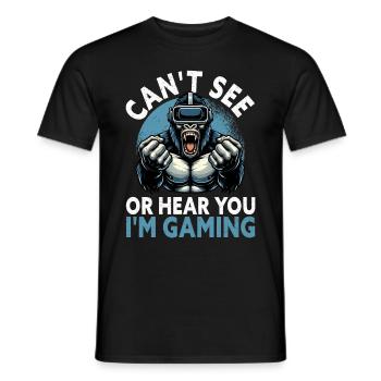 Virtual Reality Athlet Witzer VR Gamer Headset - Männer T-Shirt - Schwarz - Vorne - AI Model Male 178 light (178cm)