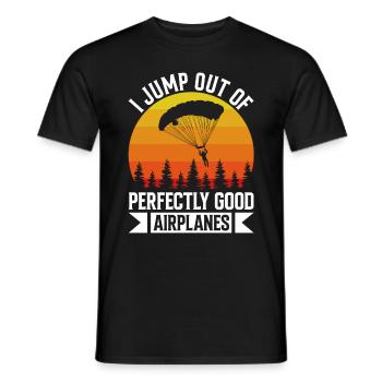 Camp de pompiers parachutistes -Junkie-Parachutiste - T-shirt homme - noir - Devant - AI Model Male 178 light (178cm)
