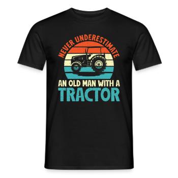 Landwirtschafts Traktor Vintage Traktor Landwirte - Männer T-Shirt - Schwarz - Vorne - AI Model Male 178 light (178cm)
