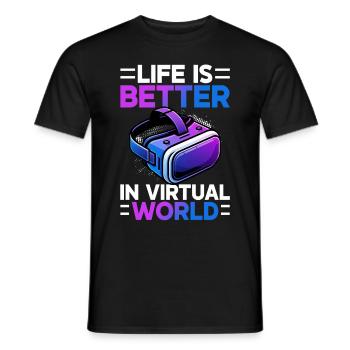 Virtual Reality Athlete Witzer VR Gamer Headset - Men's T-Shirt - black - Front - AI Model Male 178 light (178cm)