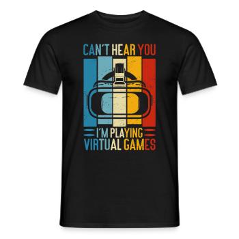 Virtual Reality Athlete Witzer VR Gamer Headset - Men's T-Shirt - black - Front - AI Model Male 178 light (178cm)