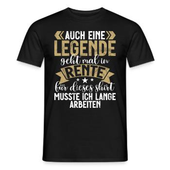 Légende de la retraite Drôle de pension Pension Retraité - T-shirt homme - noir - Devant - AI Model Male 178 light (178cm)