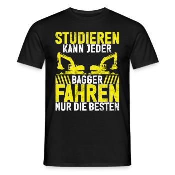 Baggerfahrer Lustige Bauarbeiter Beruf Excavator - Männer T-Shirt - Schwarz - Vorne - AI Model Male 178 light (178cm)