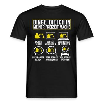 Baggerfahrer Lustige Bauarbeiter Beruf Excavator - Männer T-Shirt - Schwarz - Vorne - AI Model Male 178 light (178cm)