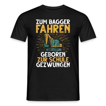 Baggerfahrer Lustige Bauarbeiter Beruf Excavator - Männer T-Shirt - Schwarz - Vorne - AI Model Male 178 light (178cm)