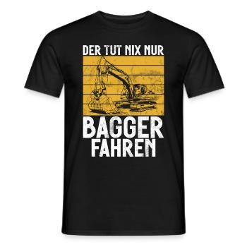 Baggerfahrer Lustige Bauarbeiter Beruf Excavator - Männer T-Shirt - Schwarz - Vorne - AI Model Male 178 light (178cm)