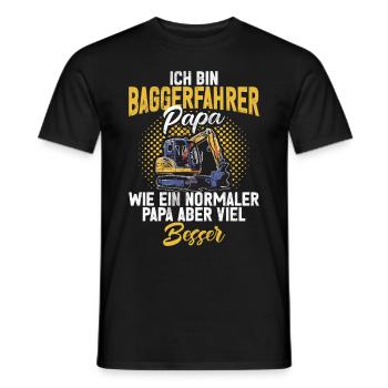 Baggerfahrer Lustige Bauarbeiter Beruf Excavator - Männer T-Shirt - Schwarz - Vorne - AI Model Male 178 light (178cm)
