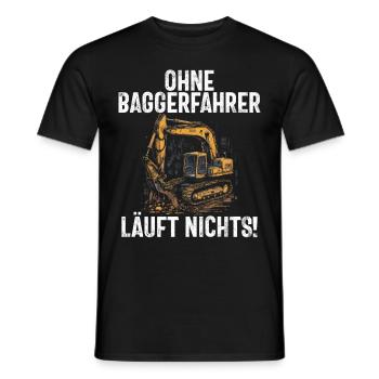 Baggerfahrer Lustige Bauarbeiter Beruf Excavator - Männer T-Shirt - Schwarz - Vorne - AI Model Male 178 light (178cm)