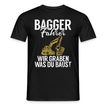 Baggerfahrer Lustige Bauarbeiter Beruf Excavator - Männer T-Shirt - Schwarz - Vorne - AI Model Male 178 light (178cm)