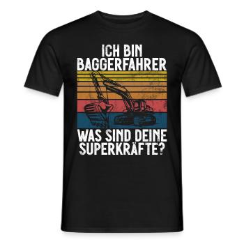 Baggerfahrer Lustige Bauarbeiter Beruf Excavator - Männer T-Shirt - Schwarz - Vorne - AI Model Male 178 light (178cm)