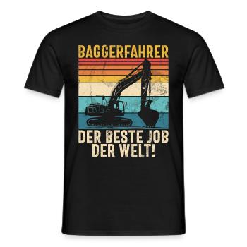 Baggerfahrer Lustige Bauarbeiter Beruf Excavator - Männer T-Shirt - Schwarz - Vorne - AI Model Male 178 light (178cm)