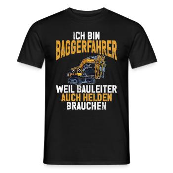 Baggerfahrer Lustige Bauarbeiter Beruf Excavator - Männer T-Shirt - Schwarz - Vorne - AI Model Male 178 light (178cm)