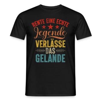 Legend Retirement Funny Motif Pensioner - Men's T-Shirt - black - Front - AI Model Male 178 light (178cm)