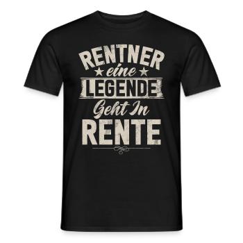Legend Retirement Funny Motif Pensioner - Men's T-Shirt - black - Front - AI Model Male 178 light (178cm)