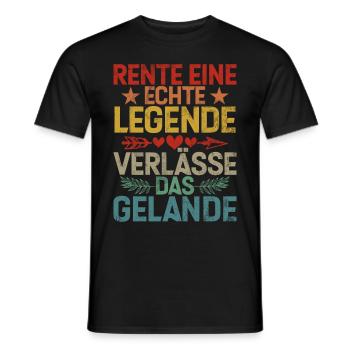 Legend Retirement Funny Motif Pensioner - Men's T-Shirt - black - Front - AI Model Male 178 light (178cm)