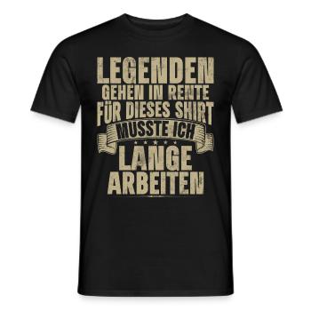 Legend Retirement Funny Motif Pensioner - Men's T-Shirt - black - Front - AI Model Male 178 light (178cm)