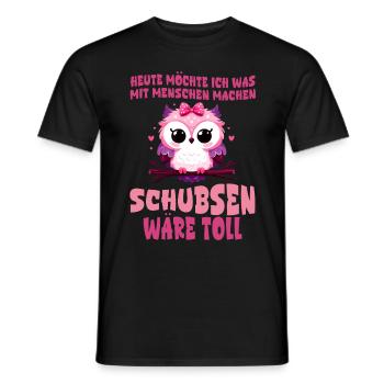 Aujourd’hui, je veux pousser les gens à hibou - T-shirt homme - noir - Devant - AI Model Male 178 light (178cm)