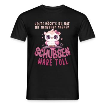 Aujourd’hui, je veux pousser les gens à hibou - T-shirt homme - noir - Devant - AI Model Male 178 light (178cm)