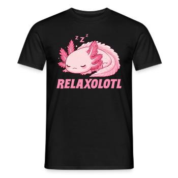 Relaxolotl Axolotl Lève-tard Dormir Se détendre - T-shirt homme - noir - Devant - AI Model Male 178 light (178cm)