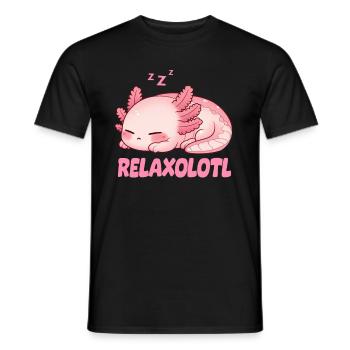 Relaxolotl Axolotl Late Riser Sleeping Chilling - Men's T-Shirt - black - Front - AI Model Male 178 light (178cm)