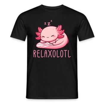 Relaxolotl Axolotl Late Riser Sleeping Chilling - Men's T-Shirt - black - Front - AI Model Male 178 light (178cm)