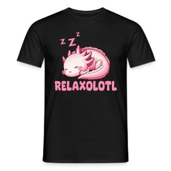 Relaxolotl Axolotl Late Riser Sleeping Chilling - Men's T-Shirt - black - Front - AI Model Male 178 light (178cm)