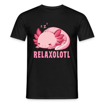 Relaxolotl Axolotl Late Riser Sleeping Chilling - Men's T-Shirt - black - Front - AI Model Male 178 light (178cm)