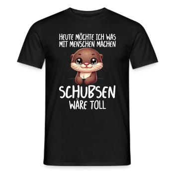 Today I want to do something with people Push - Men's T-Shirt - black - Front - AI Model Male 178 light (178cm)