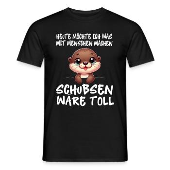 Today I want to do something with people Push - Men's T-Shirt - black - Front - AI Model Male 178 light (178cm)